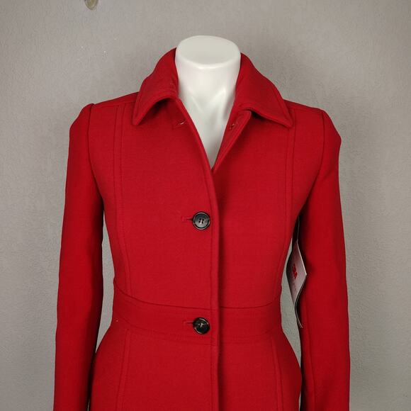 J.Crew Classic Lady Day Coat in Italian Double-cloth Wool with Thinsulate Red 0 - Picture 9 of 15